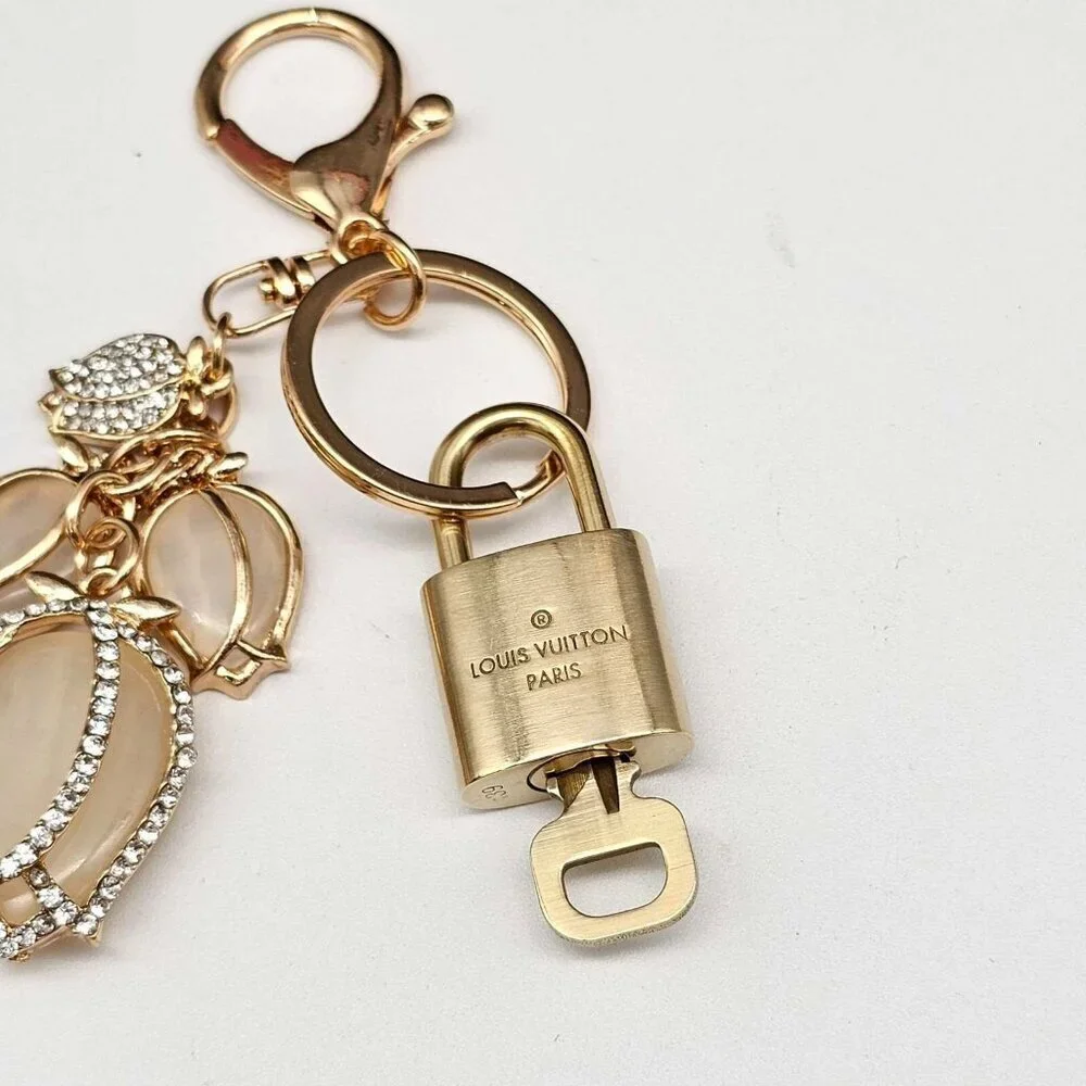 Louis Vuitton Gold Lock 🔒 Authentic LV Key + Unbranded Flower Bag Charm